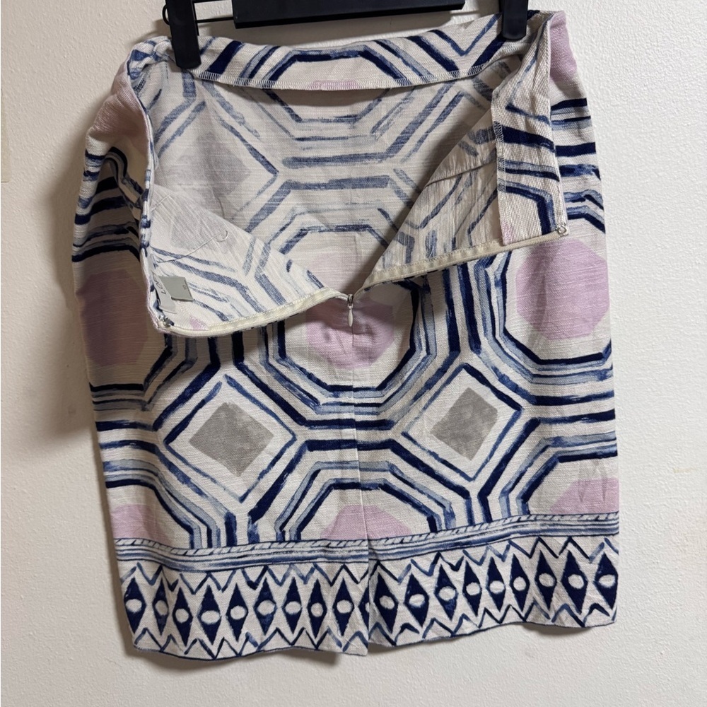 LOFT Geometric Print Skirt – Size 10 Cotton Blend - Picture 3 of 5